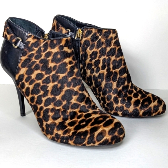 NWOT Longchamp Cheetah Animal Print Le Pliage Heritage Heeled Bootie Size 38 - Picture 3 of 12